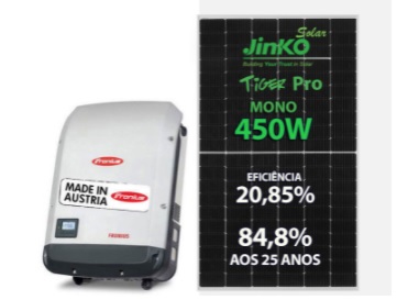 Gerador De Energia Solar- Inversor Fronius- Painel Solar Jinko 450 Wp ...